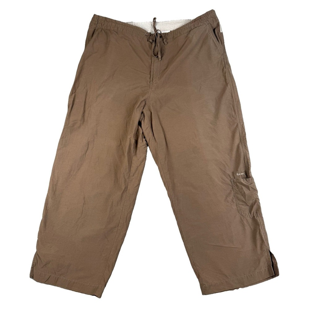 Columbia Womens 1X Capri Cargo Pants Brown Cotton Nylon Outdoor Hiking AW8260
